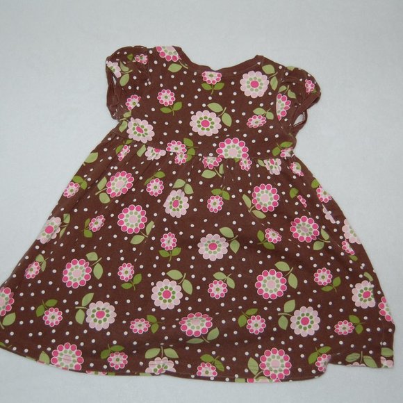 Gymboree Girls Size 4, Brown Flower Dress, 100% Cotton - Picture 6 of 6